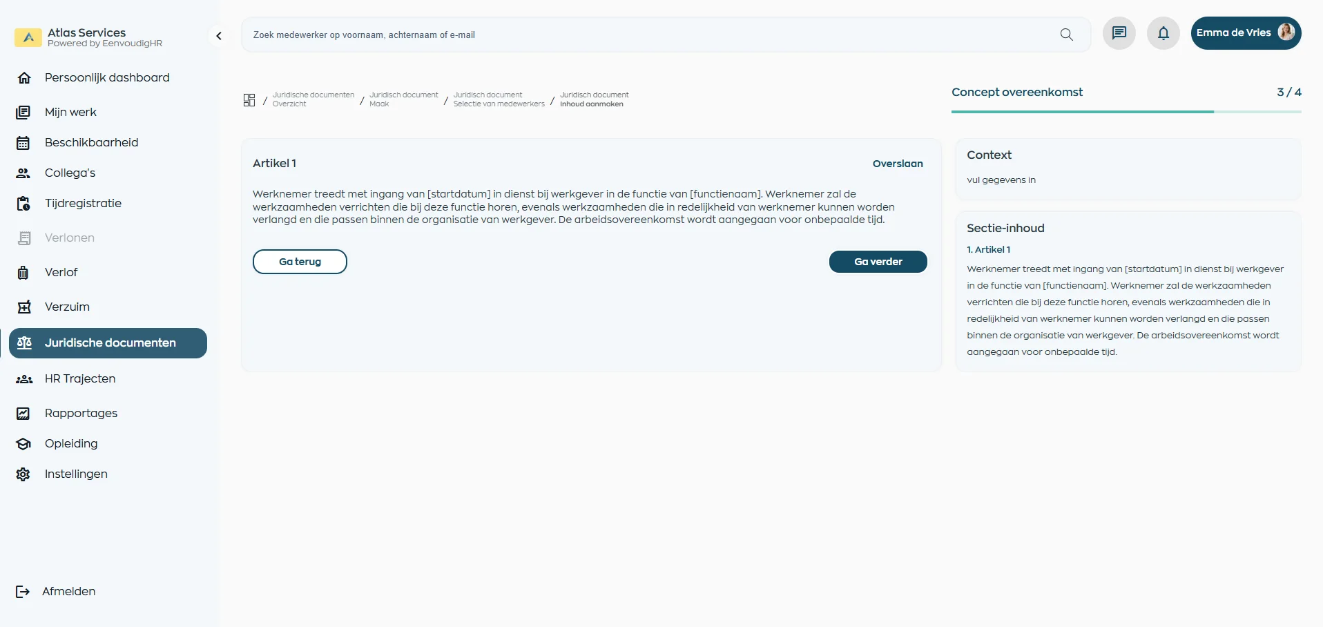 Completed legal HR document ready for signing or PDF export