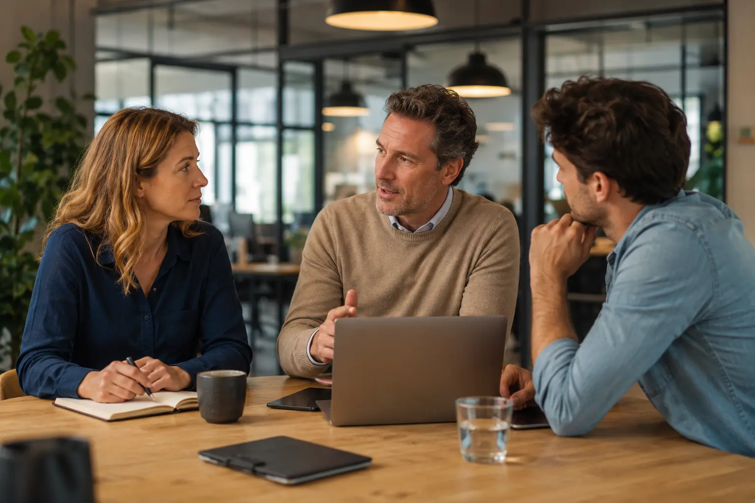 Professionals work together on planning, HR and follow-up